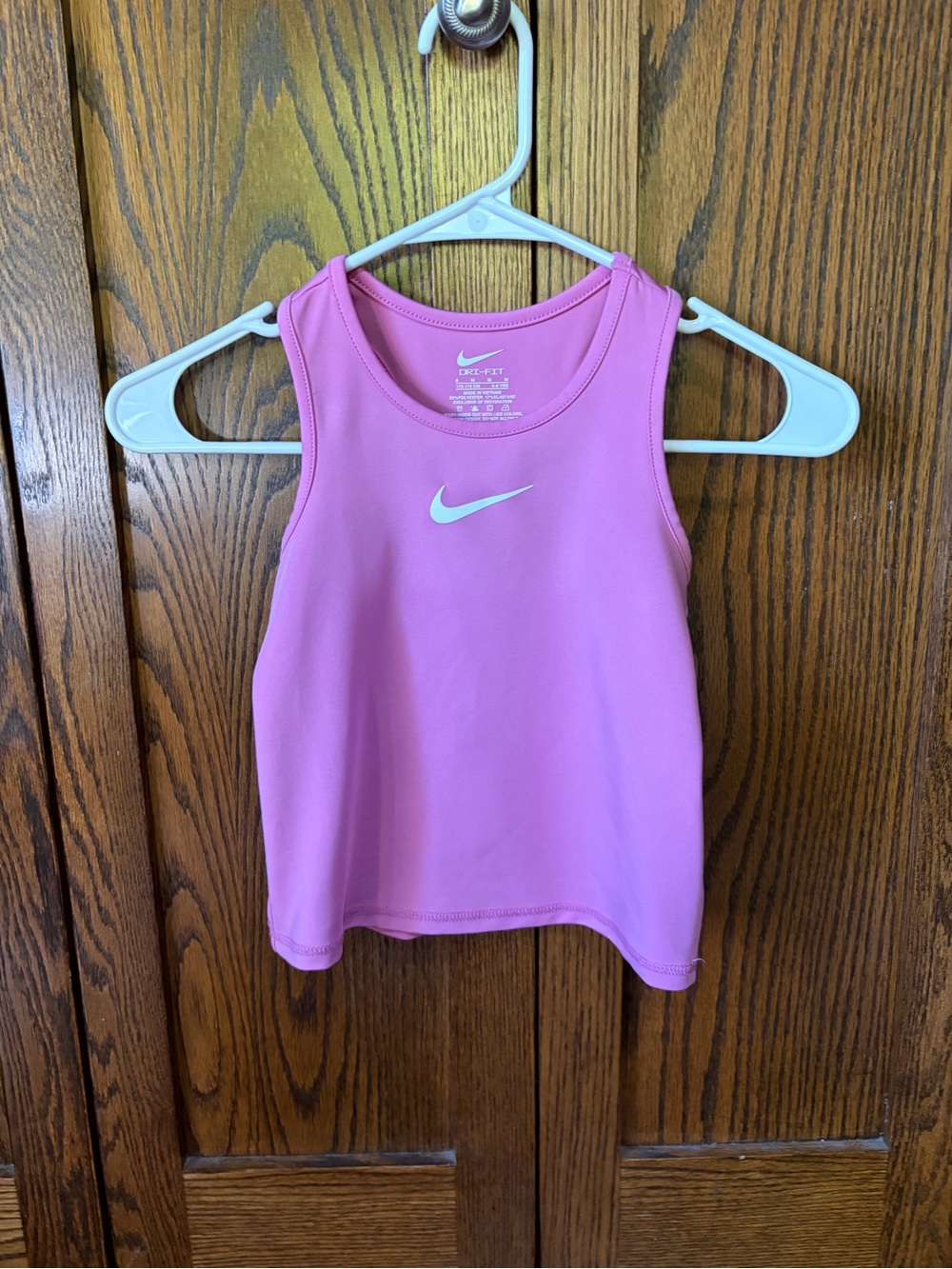 Nike Girls' Pink Athletic Tank with White Swoosh